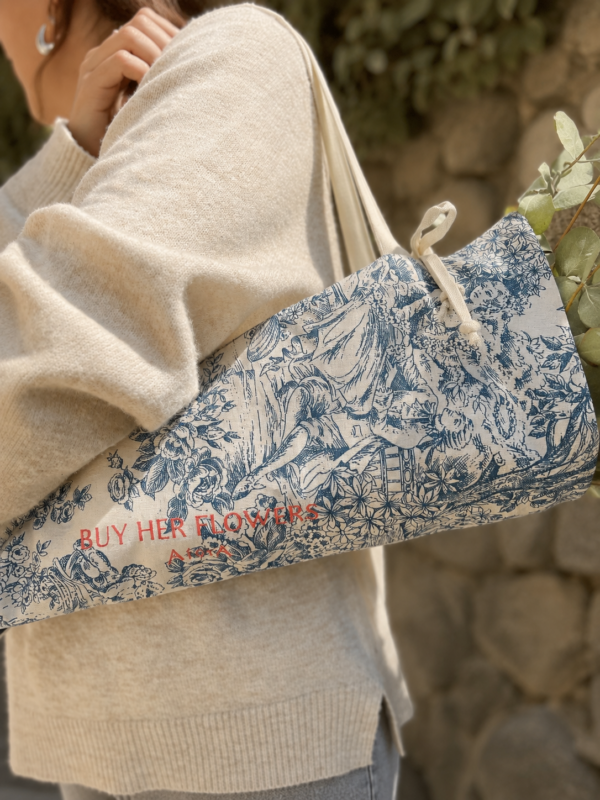 Porta flores Toile de Jouy Blue