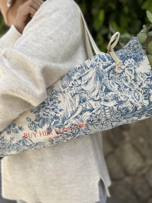 Porta flores Toile de Jouy Blue